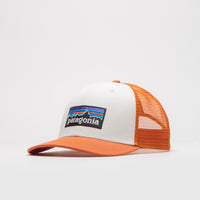 Patagonia P-6 Logo Trucker Cap - White / Redtail Rust thumbnail