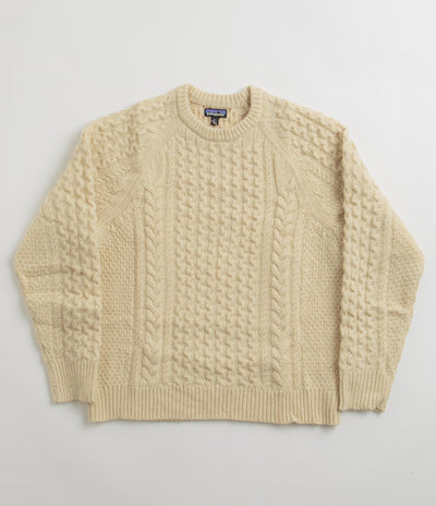 Patagonia Recycled Cable Knit Crewneck Sweatshirt in Natural