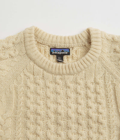 Patagonia Recycled Cable Knit Crewneck Sweatshirt in Natural