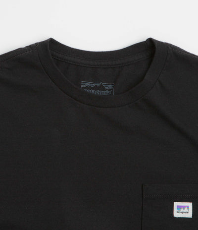 Patagonia Shop Sticker Pocket Responsibili-Tee Long Sleeve T-Shirt in Black