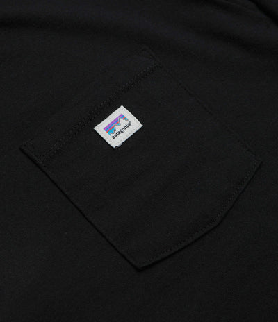 Patagonia Shop Sticker Pocket Responsibili-Tee Long Sleeve T-Shirt in Black