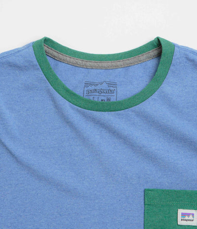 Patagonia Shop Sticker Pocket Responsibili-Tee T-Shirt in Abundant Blue