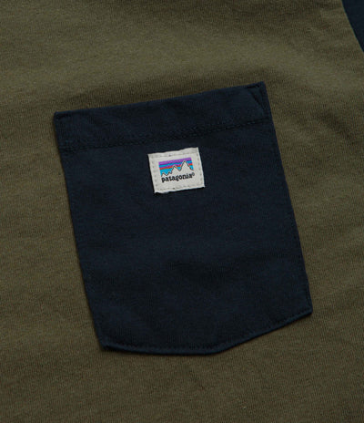 Patagonia Shop Sticker Pocket Responsibili-Tee T-Shirt - Tent Green