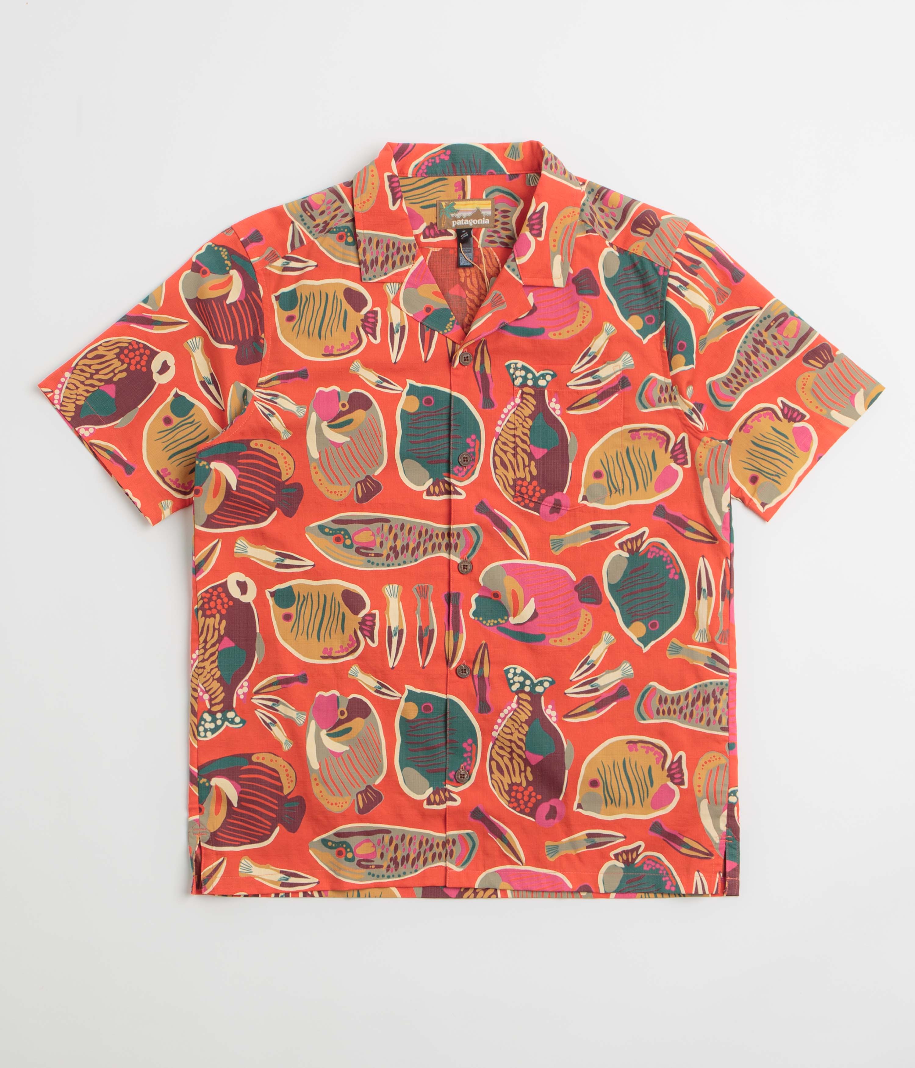 Patagonia Tidal Threads Camp Shirt in Wrasse: Pollinator Orange