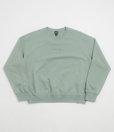 Patagonia Womens 95 Oval Logo Daily Crewneck Sweatshirt - Cover Green