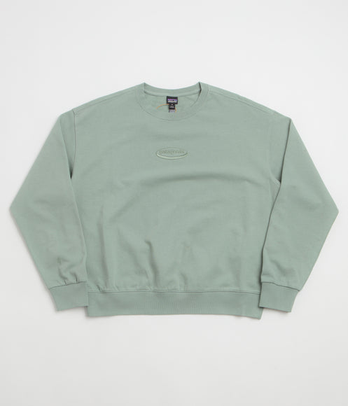 Patagonia Womens 95 Oval Logo Daily Crewneck Sweatshirt - Cover Green
