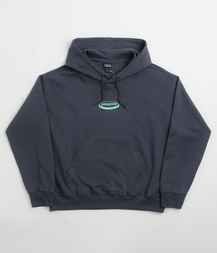 Patagonia Womens 95 Oval Logo Daily Hoodie in Smolder Blue: Moon Tripper