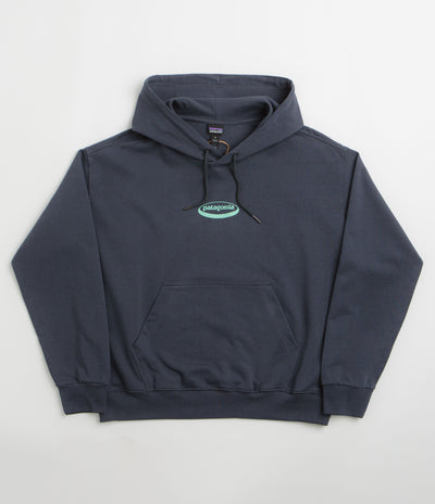 Patagonia Womens 95 Oval Logo Daily Hoodie - Smolder Blue: Moon Tripper