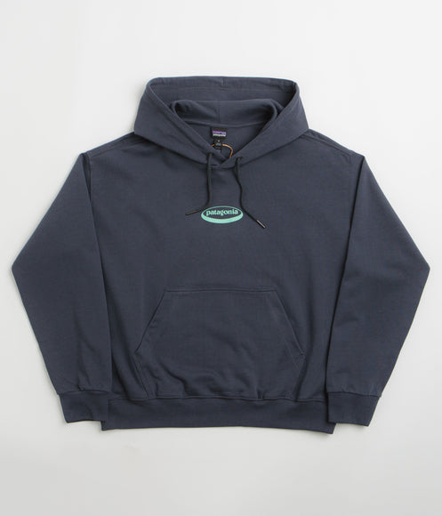 Patagonia Womens 95 Oval Logo Daily Hoodie - Smolder Blue: Moon Tripper