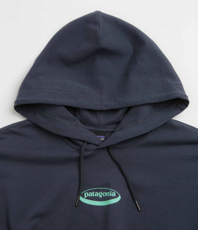 Patagonia Womens 95 Oval Logo Daily Hoodie - Smolder Blue: Moon Tripper