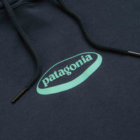 Patagonia Womens 95 Oval Logo Daily Hoodie - Smolder Blue: Moon Tripper thumbnail