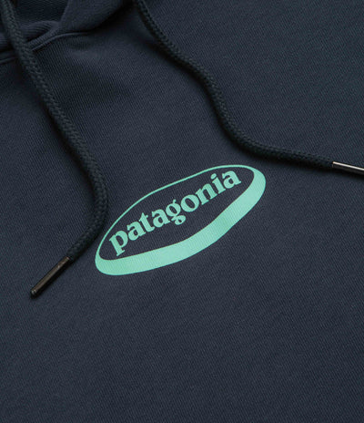 Patagonia Womens 95 Oval Logo Daily Hoodie - Smolder Blue: Moon Tripper