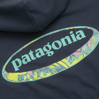 Patagonia Womens 95 Oval Logo Daily Hoodie - Smolder Blue: Moon Tripper thumbnail