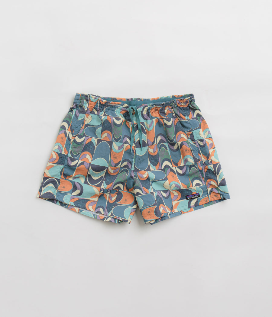Patagonia Womens Baggies 5" Shorts in Swallowtail Geo: Still Blue