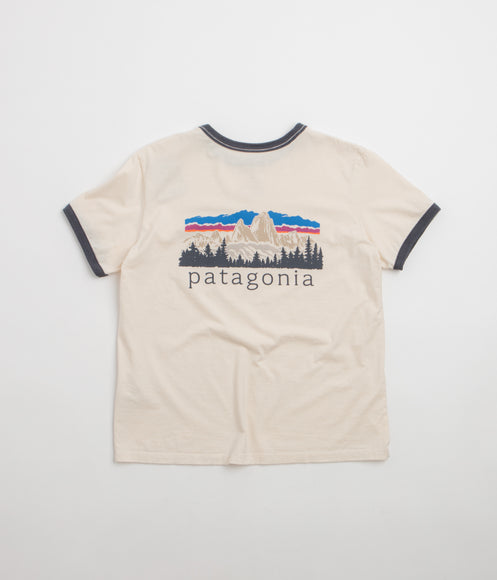 Patagonia Womens Fitz Roy Foothills Ringer T-Shirt - Undyed Natural