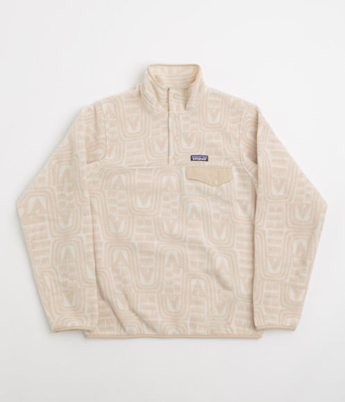 Patagonia Womens Lightweight Synchilla Snap-T Fleece - Flow: Dyno White