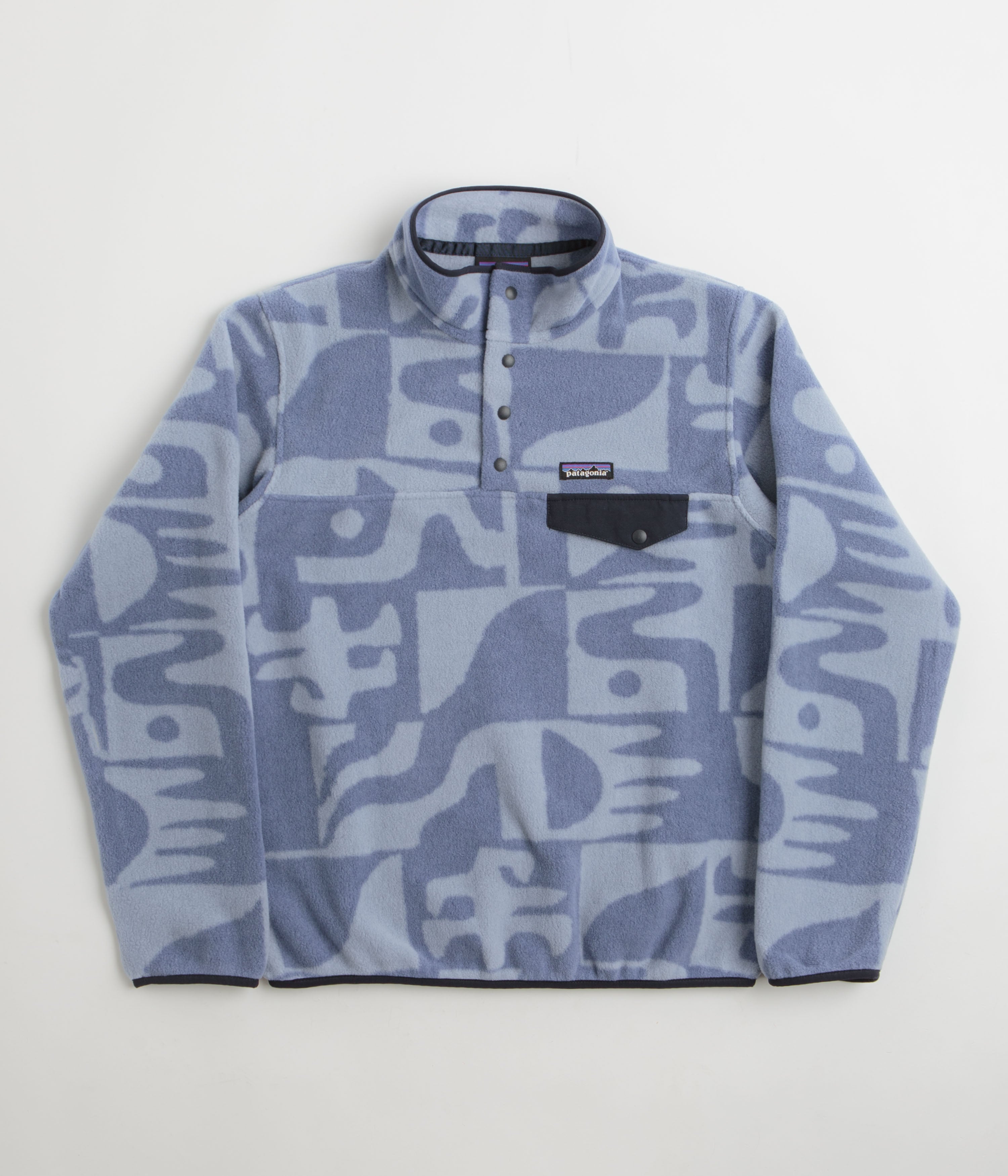 Patagonia Womens Lightweight Synchilla Snap-T Fleece in Mother Tree: Barnacle Blue