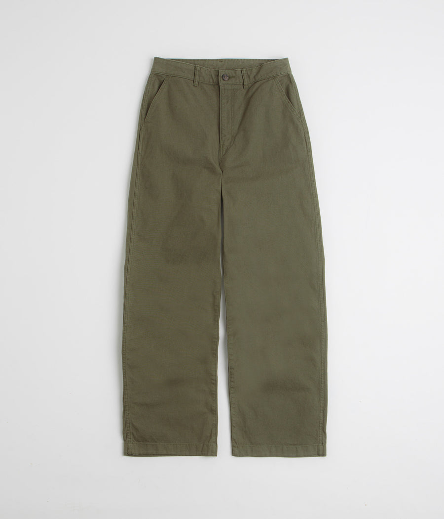 Patagonia Womens Point Reyes Canvas Wide Leg Pants in Basin Green