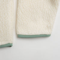 Patagonia Womens Retro Pile Hooded Fleece in Natural and Ellwood Green thumbnail
