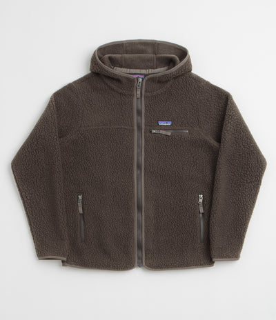 Patagonia Womens Retro Pile Hooded Fleece in Otter Brown