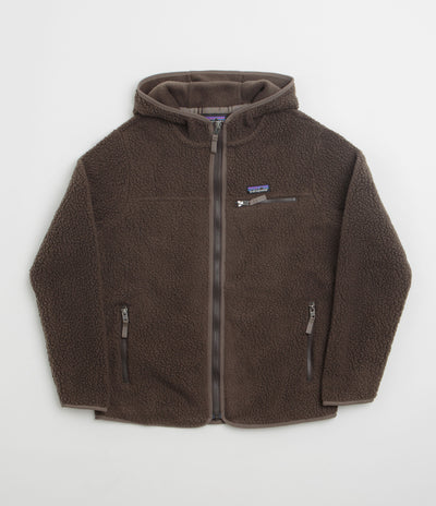 Patagonia Womens Retro Pile Hooded Fleece in Otter Brown
