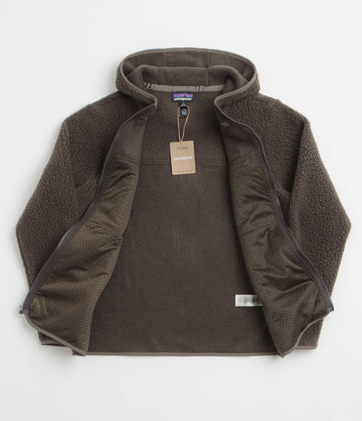 Patagonia Womens Retro Pile Hooded Fleece in Otter Brown