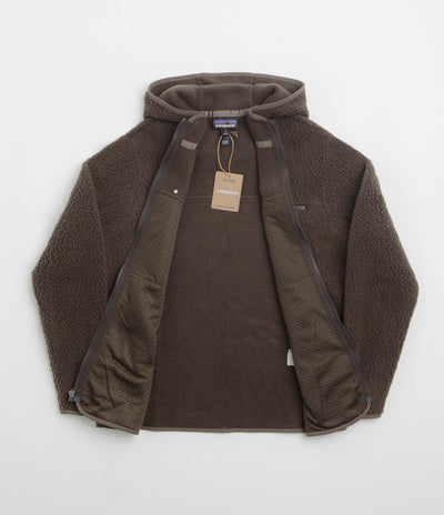 Patagonia Womens Retro Pile Hooded Fleece in Otter Brown