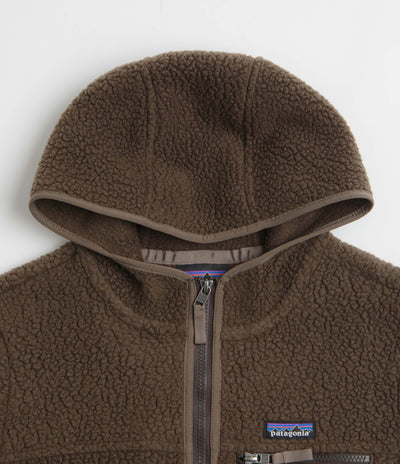 Patagonia Womens Retro Pile Hooded Fleece in Otter Brown