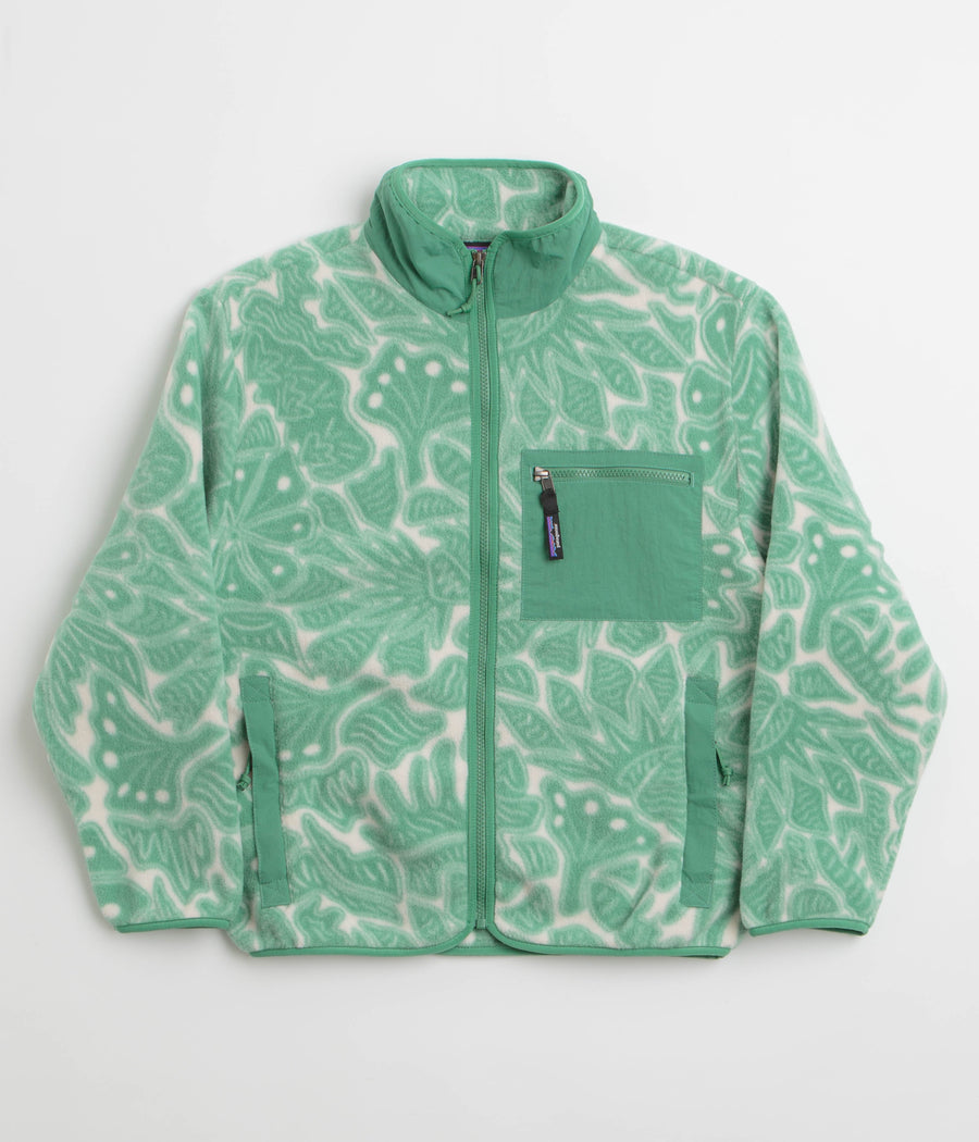 Patagonia Womens Synchilla Fleece Jacket in Bees and Flowers: Heartleaf Green