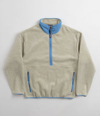 Patagonia Womens Synchilla Marsupial Fleece in Oatmeal Heather and Blue Bird