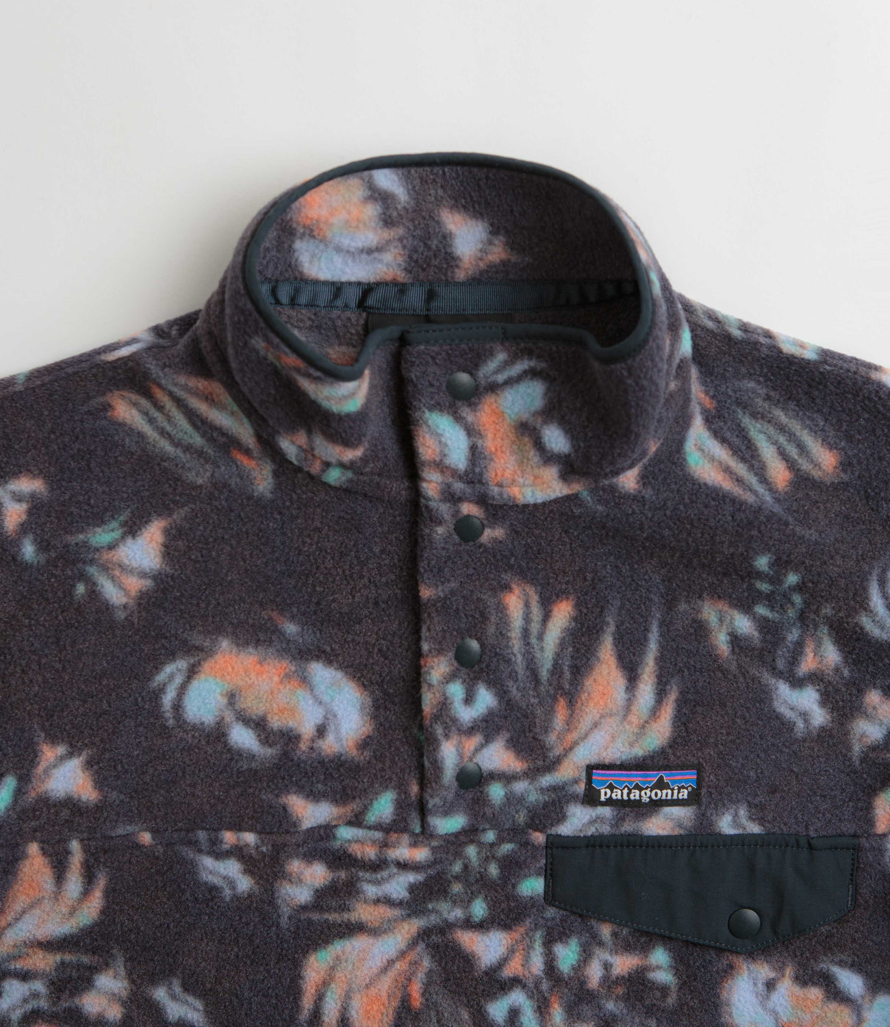 Patagonia Womens Synchilla Snap T Pullover Fleece Swirl Floral