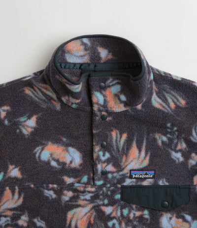 Patagonia Womens Synchilla Snap-T Pullover Fleece - Swirl Floral: Pitch Blue
