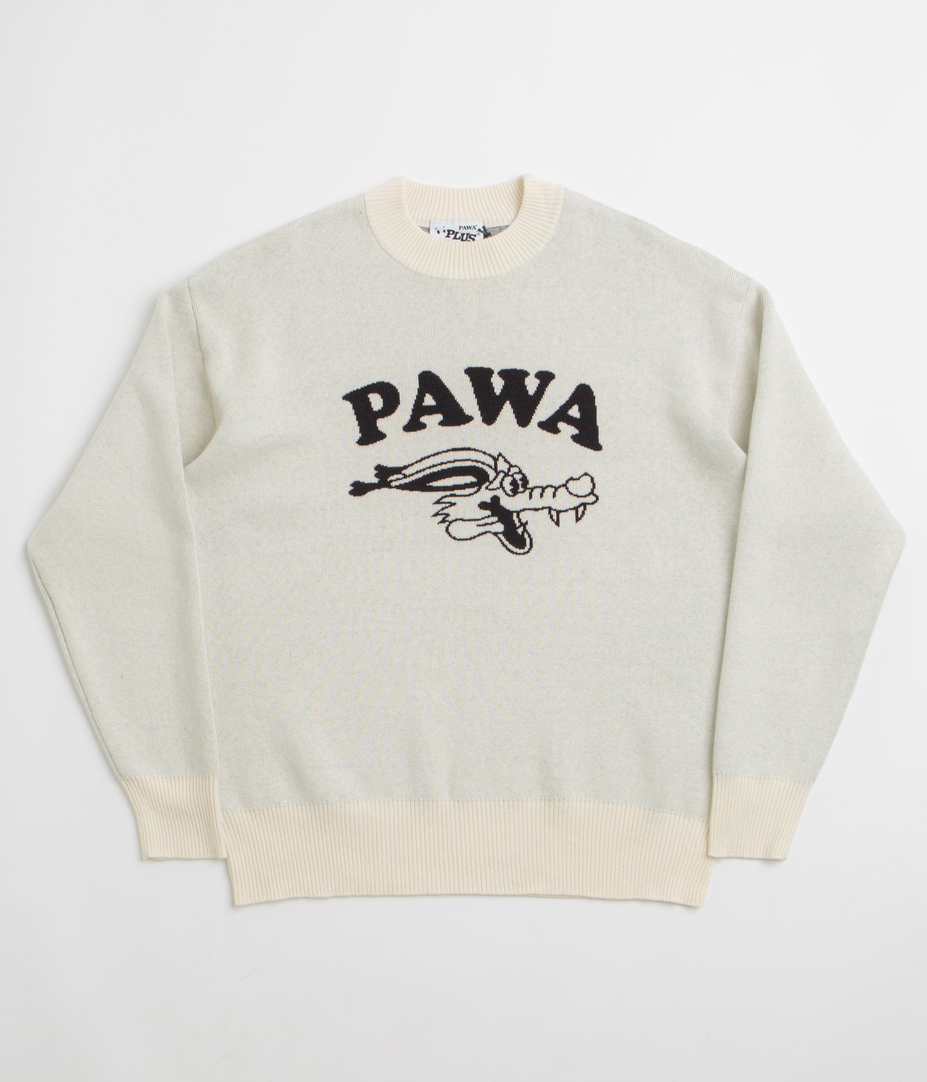 Pawa Speed Sports Doggo Knit Sweatshirt in Cream
