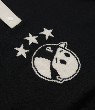 Pawa Speed Sports Footie Knit Polo Shirt in Black