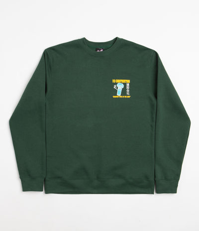 Playdude Construction Crewneck Sweatshirt - Bottle Green