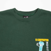 Playdude Construction Crewneck Sweatshirt - Bottle Green thumbnail