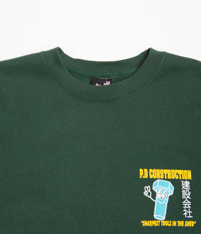 Playdude Construction Crewneck Sweatshirt - Bottle Green