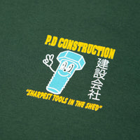 Playdude Construction Crewneck Sweatshirt - Bottle Green thumbnail