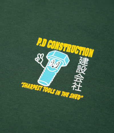 Playdude Construction Crewneck Sweatshirt - Bottle Green