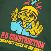 Playdude Construction Crewneck Sweatshirt - Bottle Green thumbnail