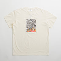 Poetic Collective Burning Skull T-Shirt - Ivory thumbnail
