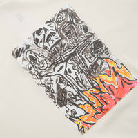 Poetic Collective Burning Skull T-Shirt - Ivory thumbnail
