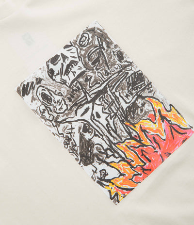 Poetic Collective Burning Skull T-Shirt - Ivory