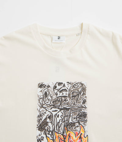 Poetic Collective Burning Skull T-Shirt - Ivory