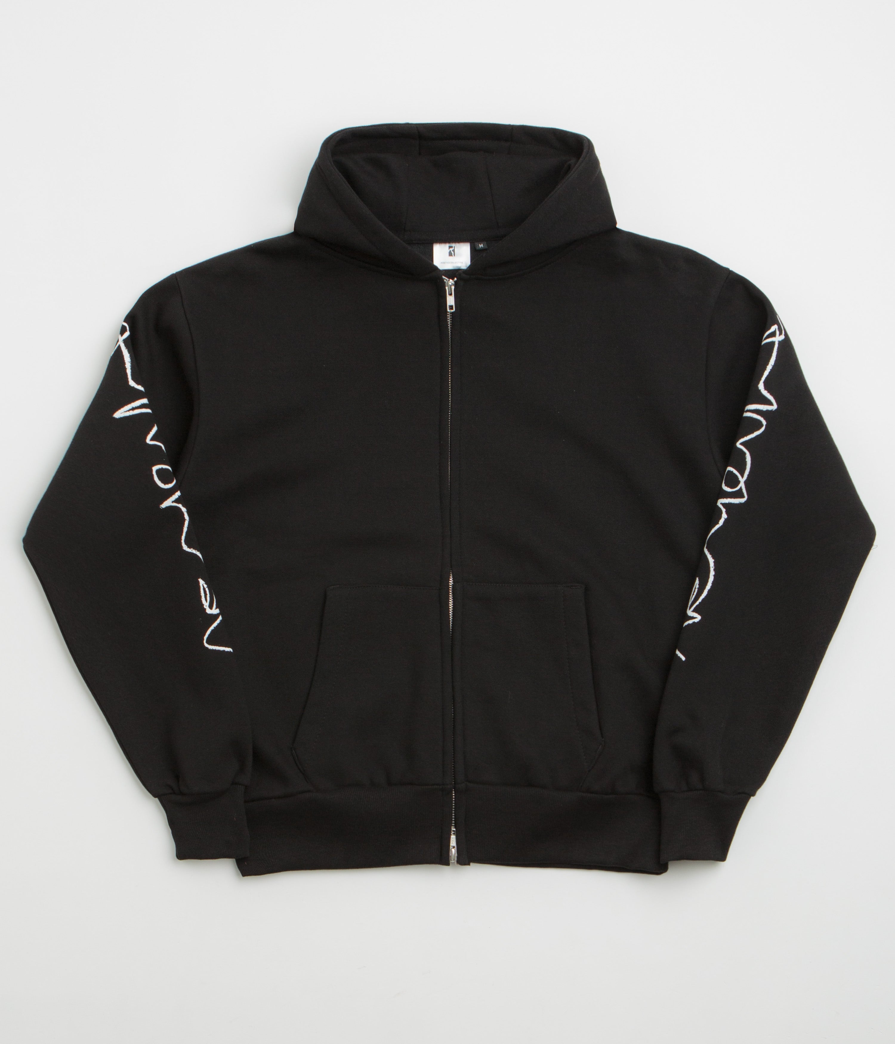 Poetic Collective Crayon Arm Zip Hoodie in Black