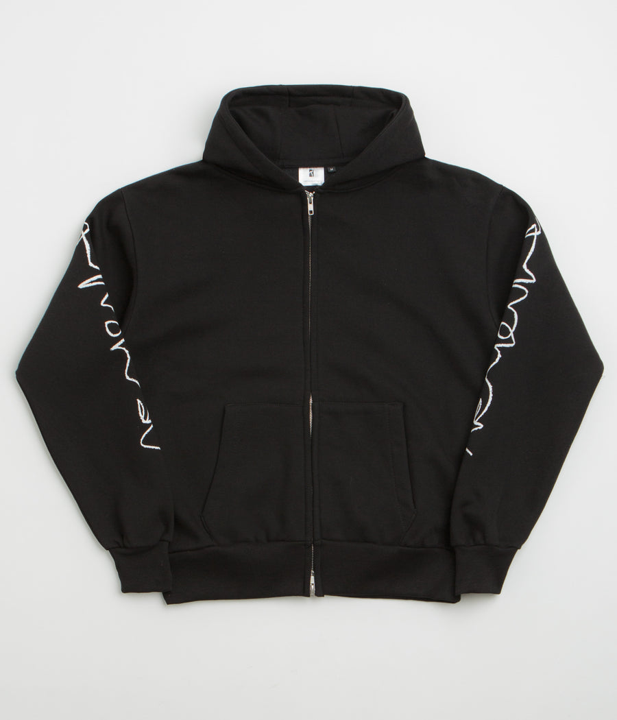 Poetic Collective Crayon Arm Zip Hoodie in Black