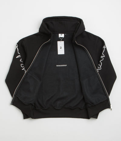 Poetic Collective Crayon Arm Zip Hoodie in Black