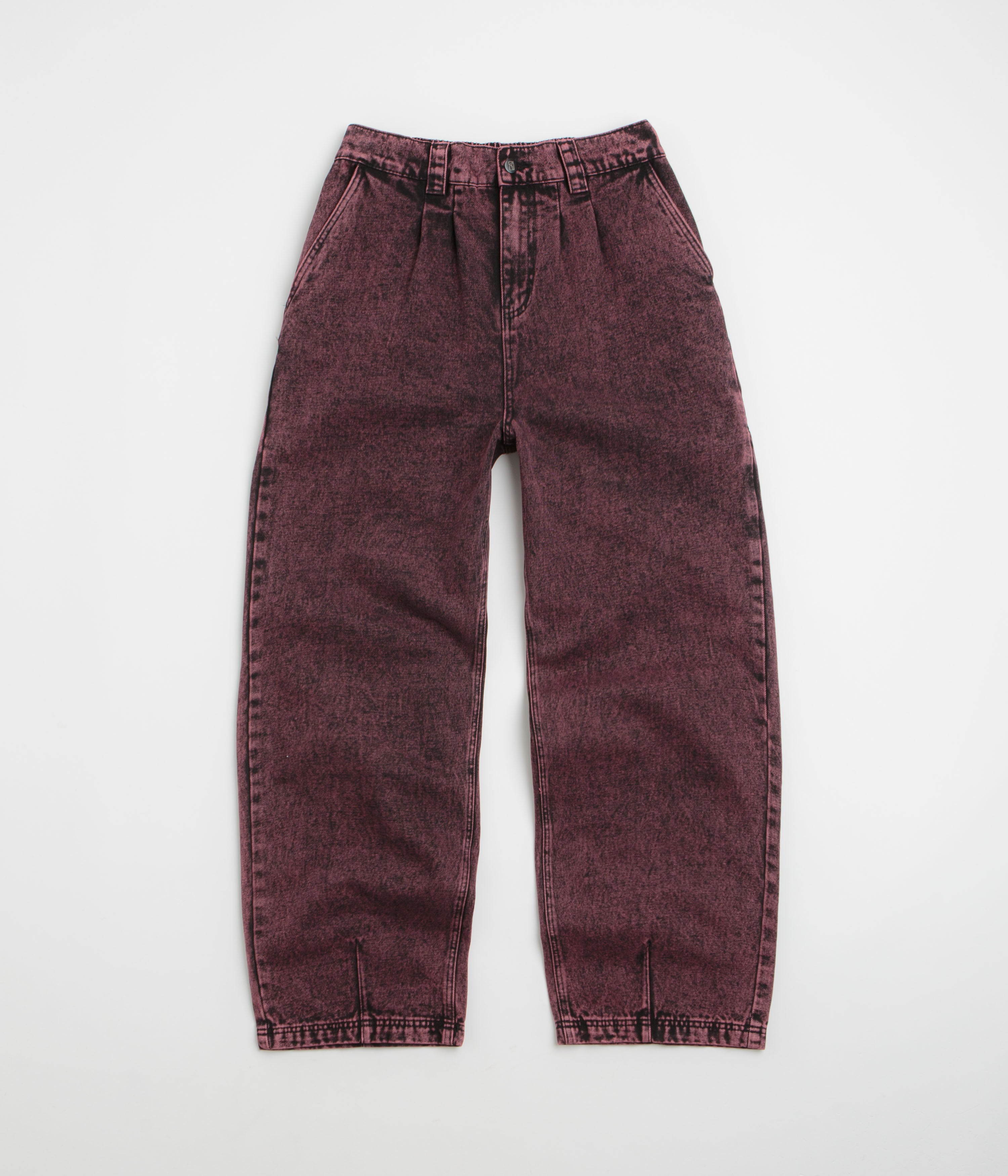Poetic Collective Denim Balloon Pants in Red Acid Wash