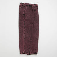 Poetic Collective Denim Balloon Pants in Red Acid Wash thumbnail