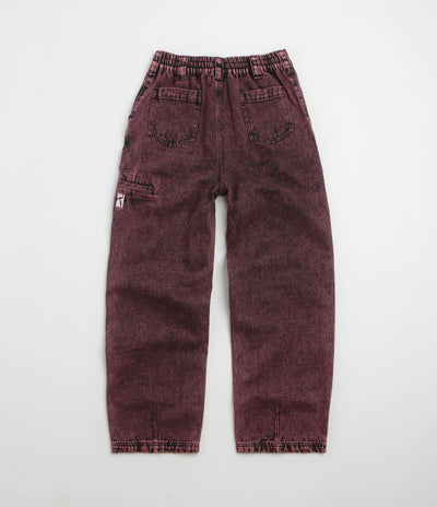 Poetic Collective Denim Balloon Pants in Red Acid Wash